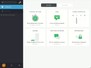 zammad screencast of its mainnavigation